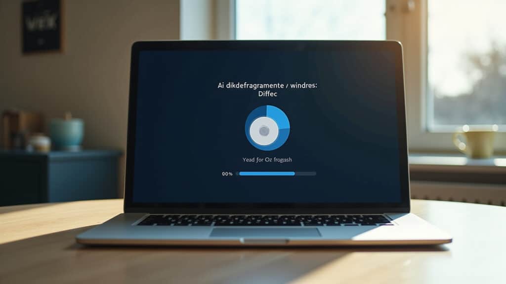 Desfragmentando o HD de um notebook.