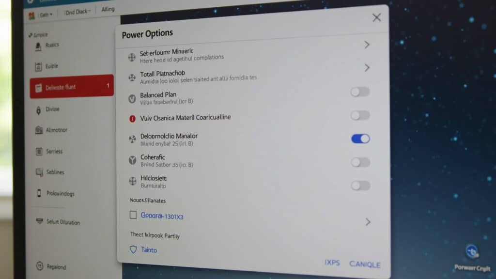 Ajustando as configurações de energia do notebook.