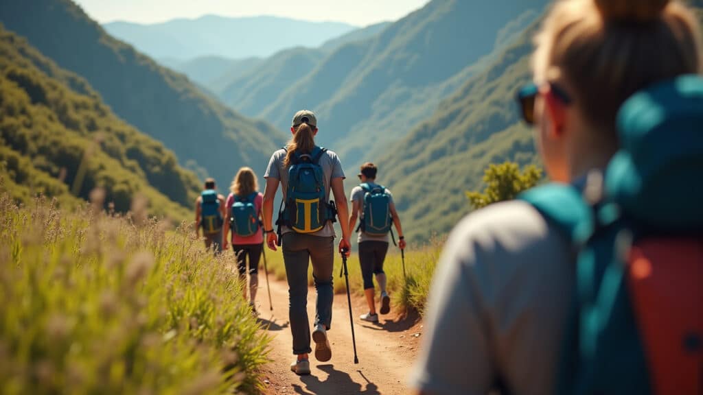 Guia conduzindo grupo na Chapada dos Veadeiros.