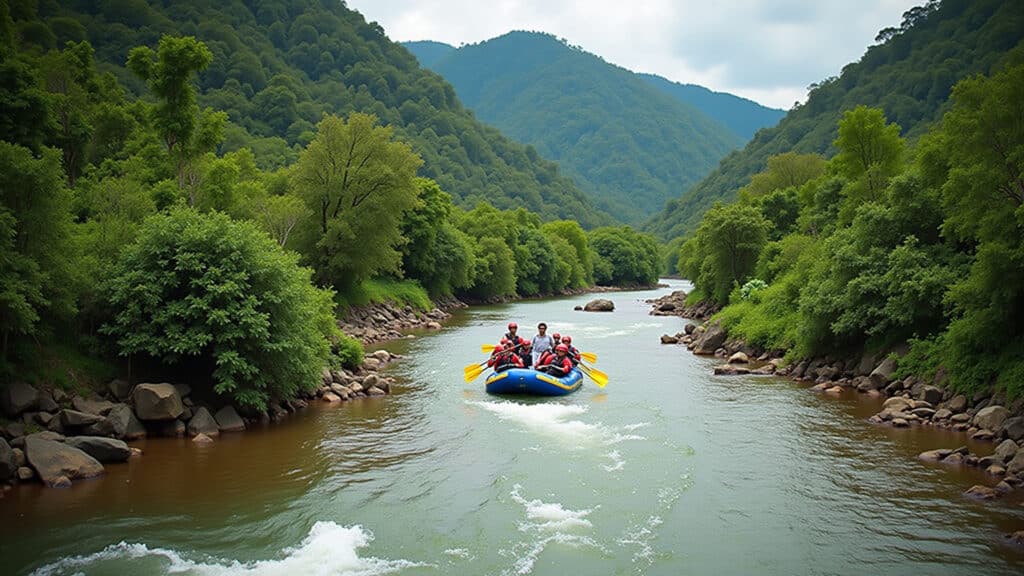 Rafting em Brotas, SP: Aventura e natureza exuberante.