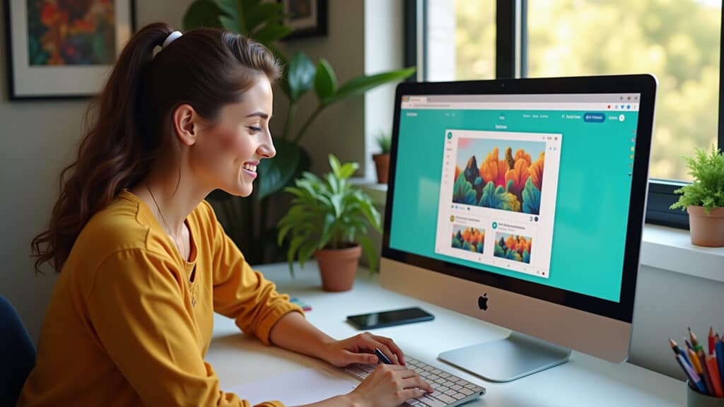 Criando designs no Canva com auxílio de IA.